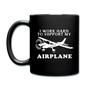 I Work Hard To Support My Airplane - White - Full Color Mug - black