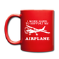 I Work Hard To Support My Airplane - White - Full Color Mug - red