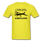 I Work Hard To Support My Airplane - Black - Unisex Classic T-Shirt - yellow