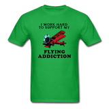 I Work Hard To Support My Flying Addiction - Unisex Classic T-Shirt - bright green