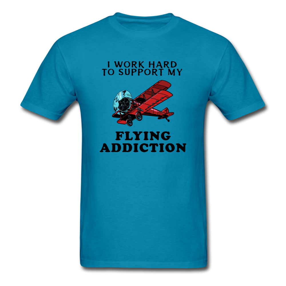 I Work Hard To Support My Flying Addiction - Unisex Classic T-Shirt - turquoise