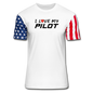 I Love My Pilot v1 - Stars & Stripes T-Shirt - white