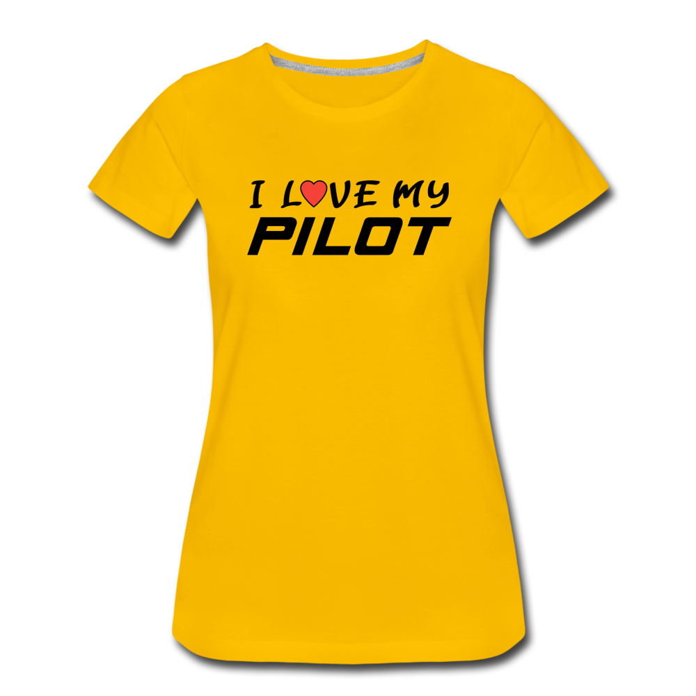 I Love My Pilot v1 - Women’s Premium T-Shirt - sun yellow