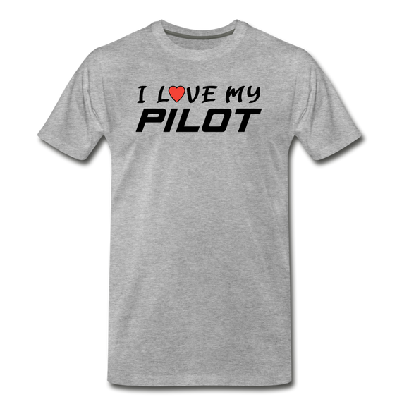 I Love My Pilot v1 - Men's Premium T-Shirt - heather gray