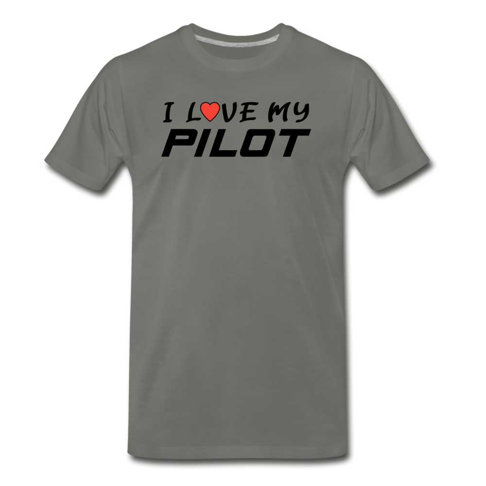 I Love My Pilot v1 - Men's Premium T-Shirt - asphalt gray