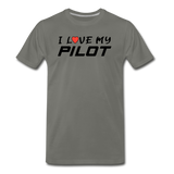 I Love My Pilot v1 - Men's Premium T-Shirt - asphalt gray
