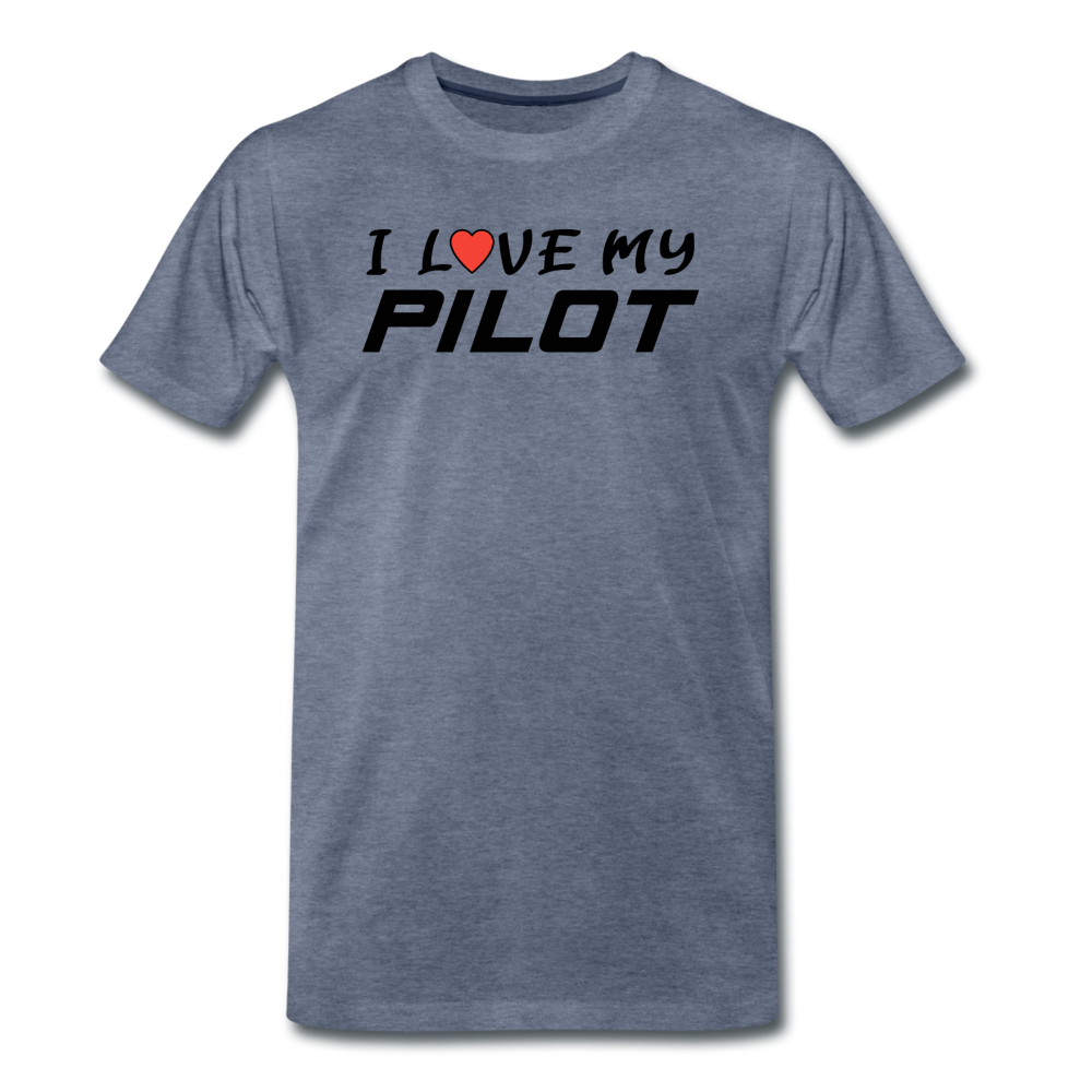 I Love My Pilot v1 - Men's Premium T-Shirt - heather blue