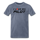 I Love My Pilot v1 - Men's Premium T-Shirt - heather blue