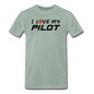 I Love My Pilot v1 - Men's Premium T-Shirt - steel green