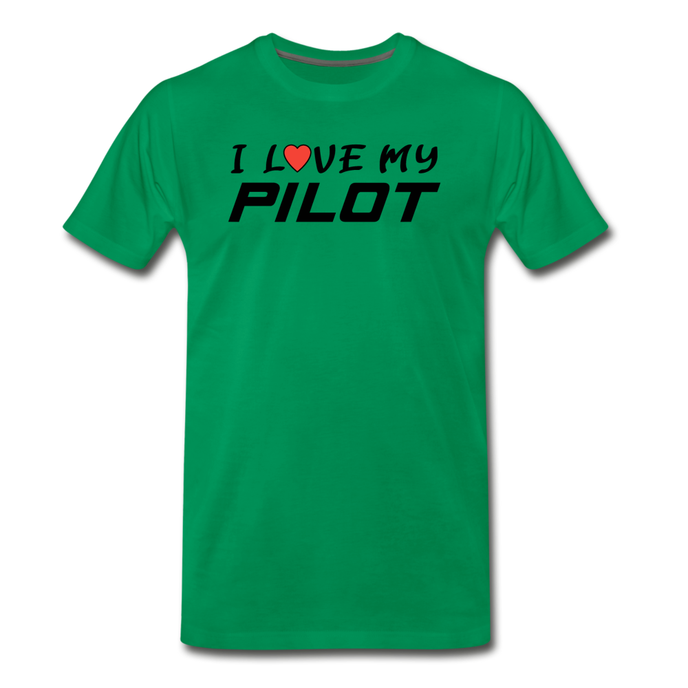 I Love My Pilot v1 - Men's Premium T-Shirt - kelly green