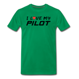 I Love My Pilot v1 - Men's Premium T-Shirt - kelly green