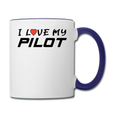 I Love My Pilot v1 - Contrast Coffee Mug - white/cobalt blue