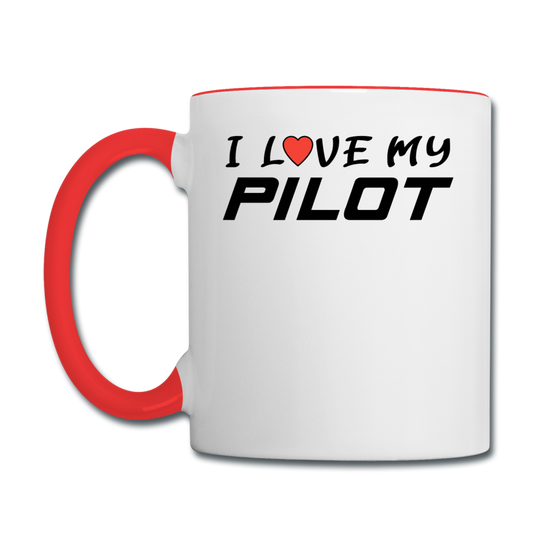 I Love My Pilot v1 - Contrast Coffee Mug - white/red