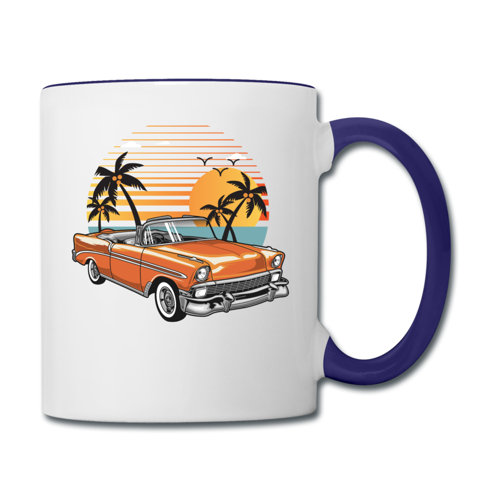 Chevy On The Beach - Contrast Coffee Mug - white/cobalt blue