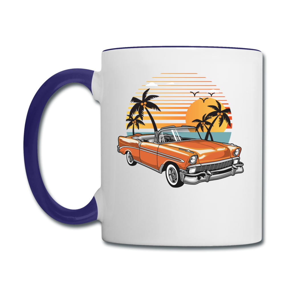 Chevy On The Beach - Contrast Coffee Mug - white/cobalt blue