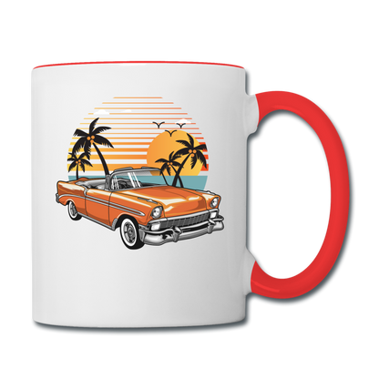 Chevy On The Beach - Contrast Coffee Mug - white/red