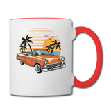 Chevy On The Beach - Contrast Coffee Mug - white/red