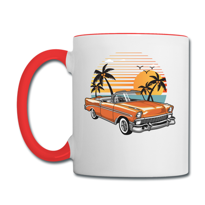 Chevy On The Beach - Contrast Coffee Mug - white/red