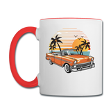 Chevy On The Beach - Contrast Coffee Mug - white/red