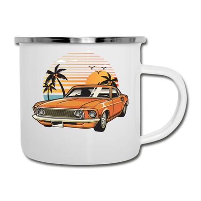 Mustang On The Beach - Camper Mug - white