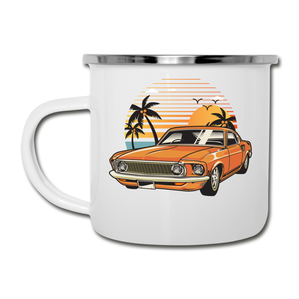 Mustang On The Beach - Camper Mug - white