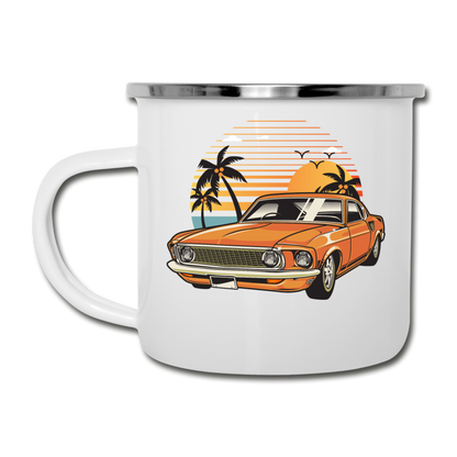 Mustang On The Beach - Camper Mug - white