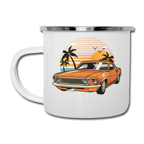 Mustang On The Beach - Camper Mug - white