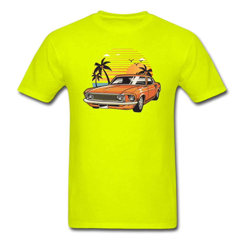 Mustang On The Beach - Unisex Classic T-Shirt - safety green