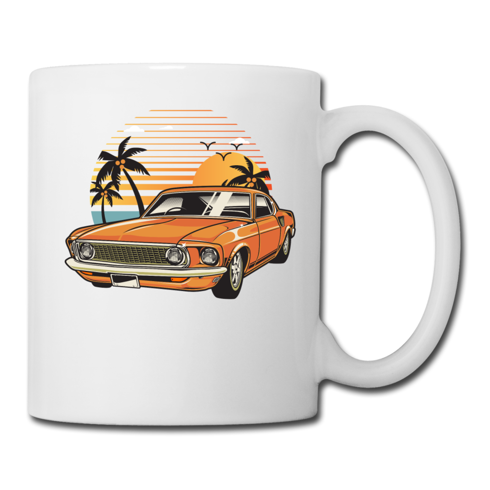 Mustang On The Beach - Coffee/Tea Mug - white