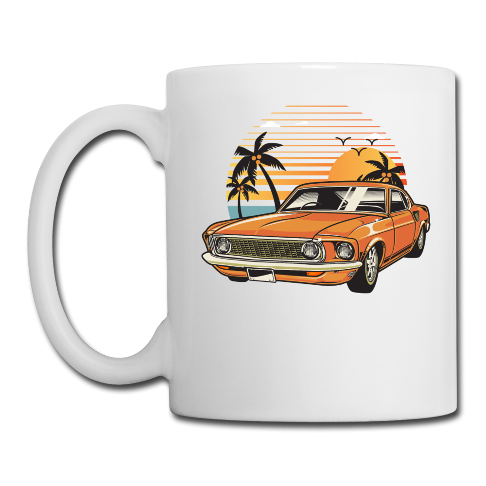 Mustang On The Beach - Coffee/Tea Mug - white