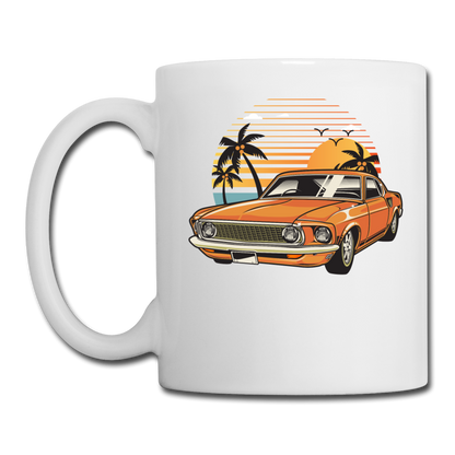 Mustang On The Beach - Coffee/Tea Mug - white