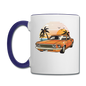 Mustang On The Beach - Contrast Coffee Mug - white/cobalt blue