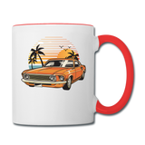 Mustang On The Beach - Contrast Coffee Mug - white/red