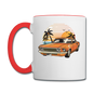 Mustang On The Beach - Contrast Coffee Mug - white/red