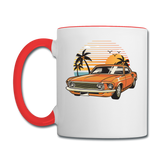 Mustang On The Beach - Contrast Coffee Mug - white/red