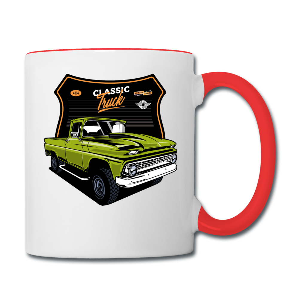 Classic Truck - Chevy - Contrast Coffee Mug - white/red