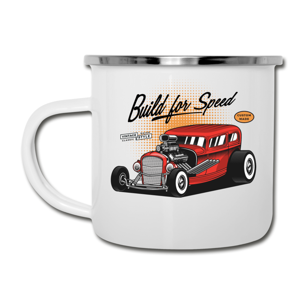 Hot Rod - Build For Speed - Camper Mug - white