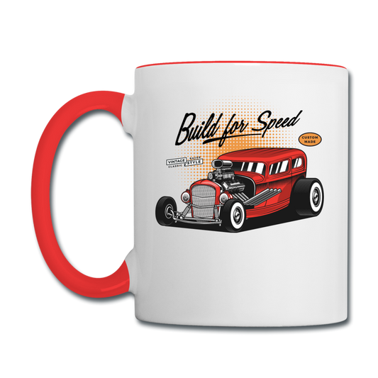 Hot Rod - Build For Speed - Contrast Coffee Mug - white/red