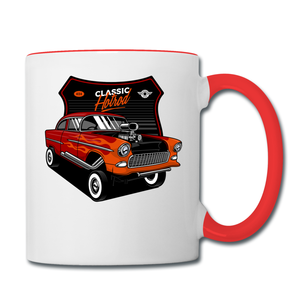 Classjc Hot Rod - Chevy - Contrast Coffee Mug - white/red