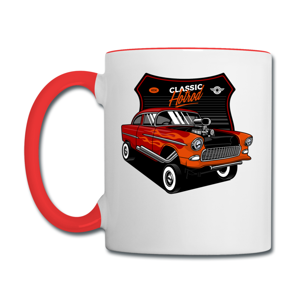 Classjc Hot Rod - Chevy - Contrast Coffee Mug - white/red