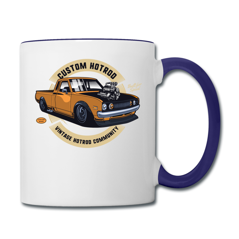 Custom Hot Rod - Truck - Contrast Coffee Mug - white/cobalt blue