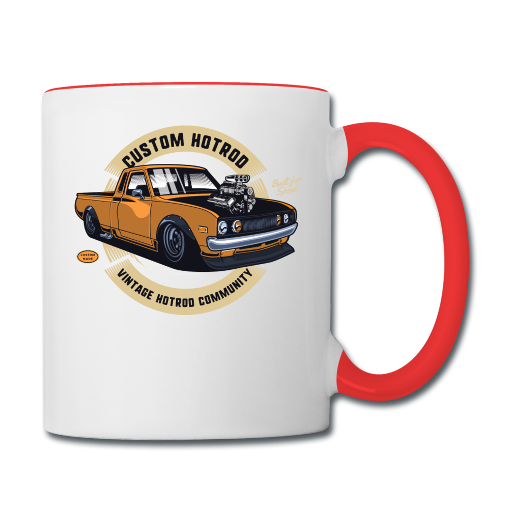 Custom Hot Rod - Truck - Contrast Coffee Mug - white/red