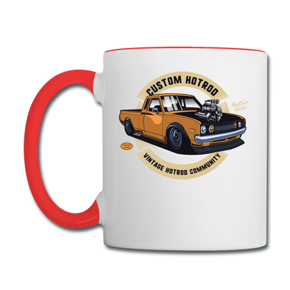 Custom Hot Rod - Truck - Contrast Coffee Mug - white/red