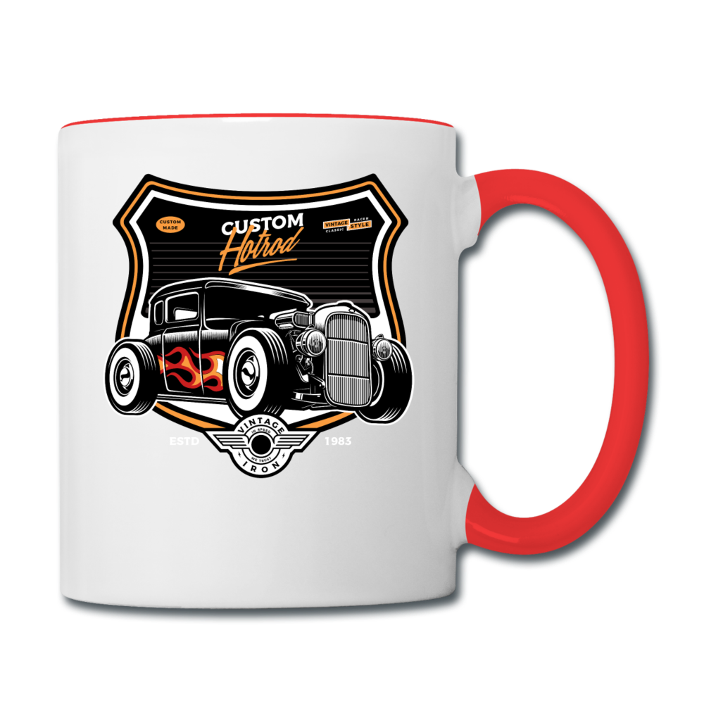 Custom Hot Rod - Contrast Coffee Mug - white/red