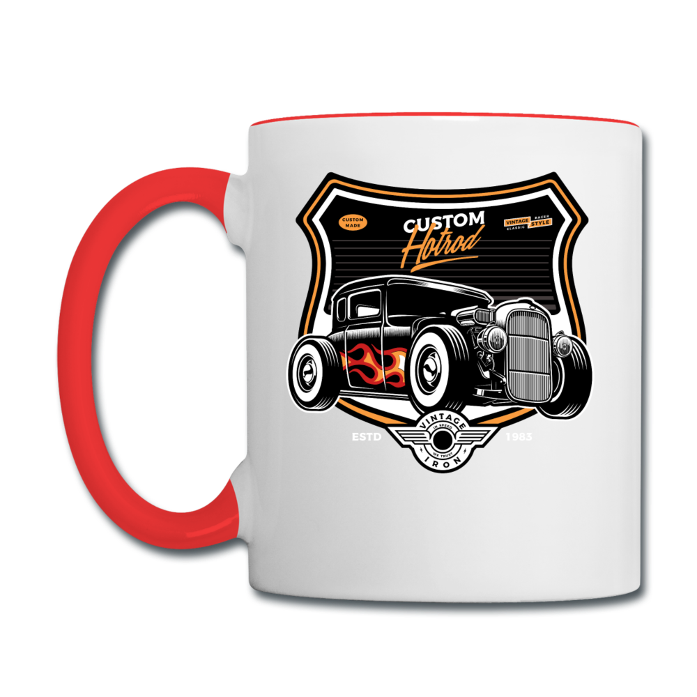 Custom Hot Rod - Contrast Coffee Mug - white/red