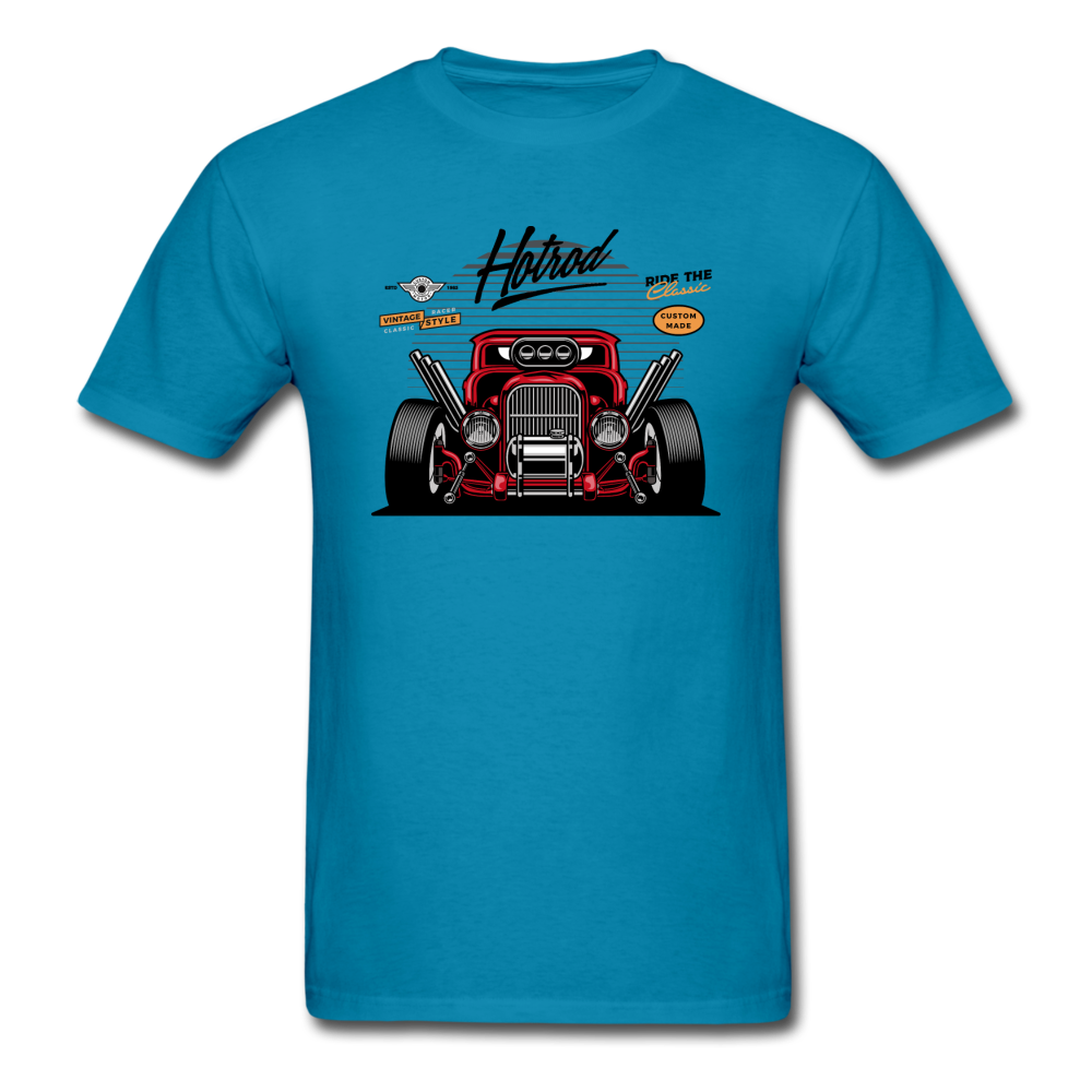 Hot Rod - Front View - Unisex Classic T-Shirt - turquoise