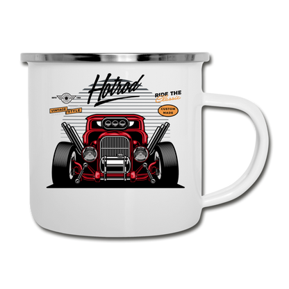 Hot Rod - Front View - Camper Mug - white