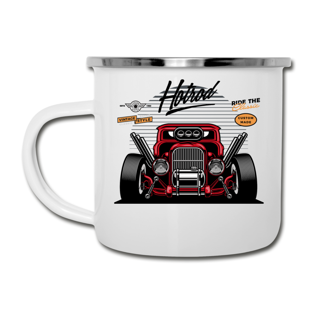 Hot Rod - Front View - Camper Mug - white