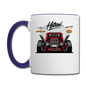 Hot Rod - Front View - Contrast Coffee Mug - white/cobalt blue