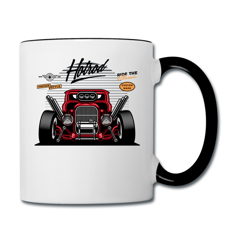 Hot Rod - Front View - Contrast Coffee Mug - white/black